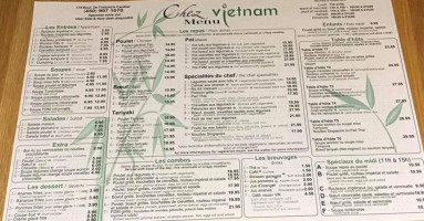 Chez Vietnam menu