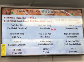 Banh Mi Cho Cu Bakery menu