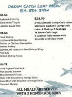 Dream Catch menu