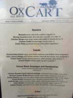 Ox Cart Ale House menu