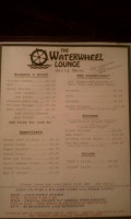 Waterwheel Lounge menu