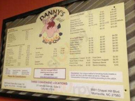 Danny's Bar-B-Que menu