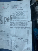 Diane's Deli menu