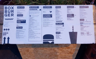 Box Burger menu