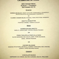 Garibaldis menu