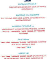 La Guatemalteca menu