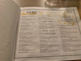 Kin Dee menu