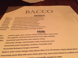 Bacco menu