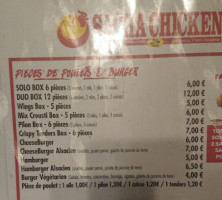 Sacha Chicken Koenigshoffen menu