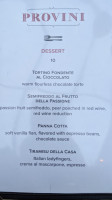 Provini menu