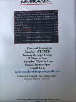 Jenivi's Seafood Shoppe menu