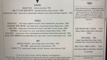 Noir Lounge menu