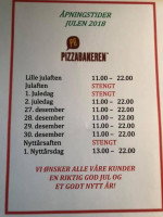 Pizzabakeren Hønefoss menu