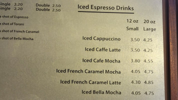 Seattle Espresso menu