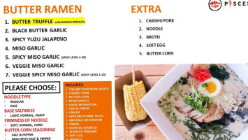 Pisces Poke Ramen menu