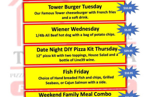 Tower Pizza menu