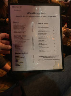The Westbury Inn menu