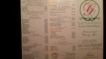 Giovanni's Deli menu