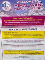 Himalayan Nepali Cuisine menu