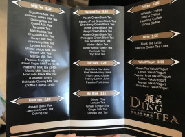 Ding Tea menu