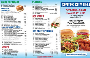 Center City Delicatessen menu