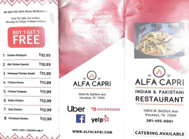 Alfa Capri menu