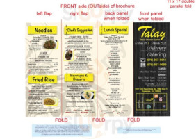 Talay Thai Cuisine menu