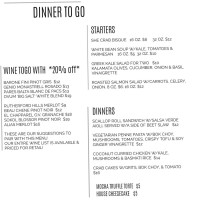 Rockfish Food & Wine menu
