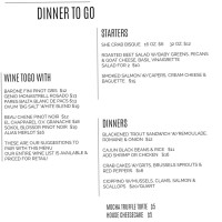 Rockfish Food & Wine menu