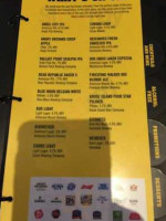 Buffalo Wild Wings menu