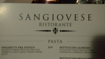 Sangiovese at Ironworks menu
