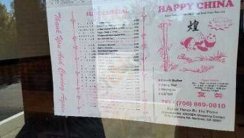 Happy China menu