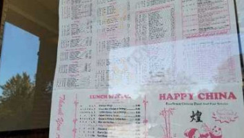 Happy China menu