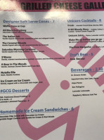 The Grilled Cheese Gallery menu