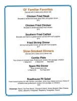 Roadhouse 125 menu