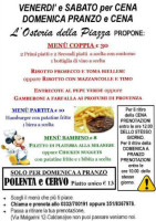 Osteria Della Piazza Caldana (va) menu