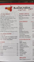 Imàkara Cafè menu