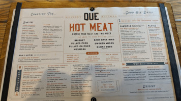 Que Whiskey Kitchen menu