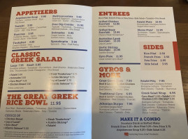 The Great Greek Mediterranean Grill menu