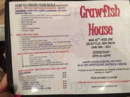 Crawfish House menu