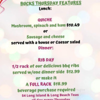 Bucks Bar & Grill menu