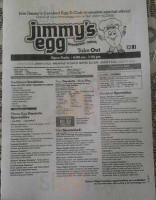 Jimmy's Egg menu