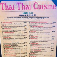 Thai Thai Cuisine menu