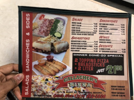 Gallagher's Pizza menu