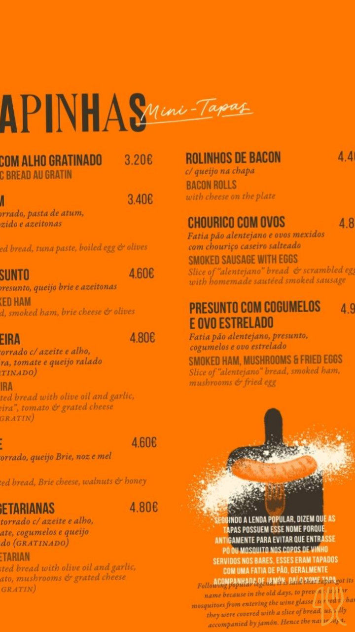 Tarouca Tapas Menu