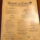 Sabor De Cuba Cardápio