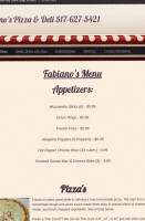 Fabiano's Pizza Deli menu