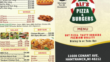 Ali's Pizza Burgers food