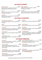 Pizzeria La Farfalla menu