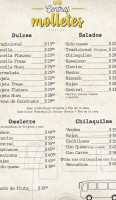 Central Molletes Cafetería menu